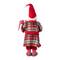Glitzhome® 18"H Faux Fur Christmas Bathrobe Santa Figurine with Porcelain Face